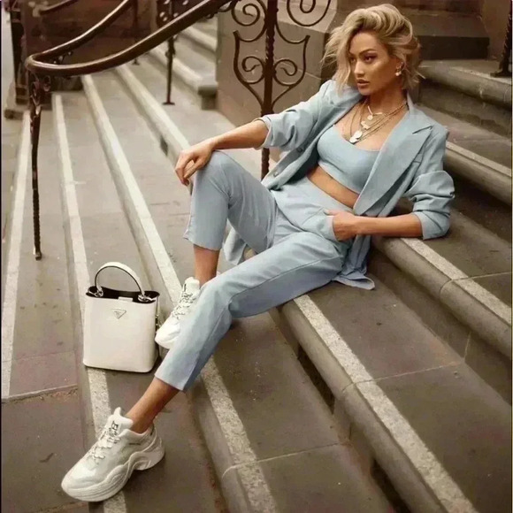 PrettyLittleThing Dark Mint Tailored Trousers NWT - Picture 2 of 11